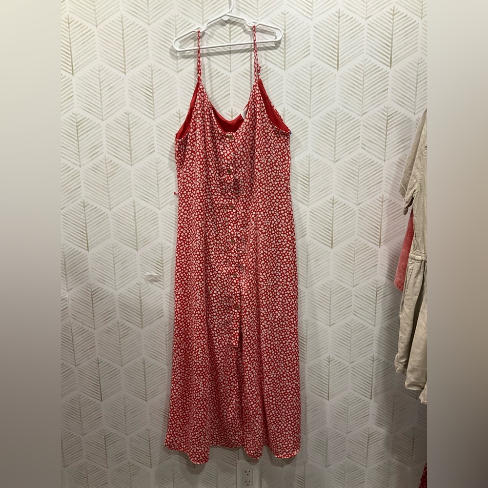 Sienna Sky Red and White Patterned Dress